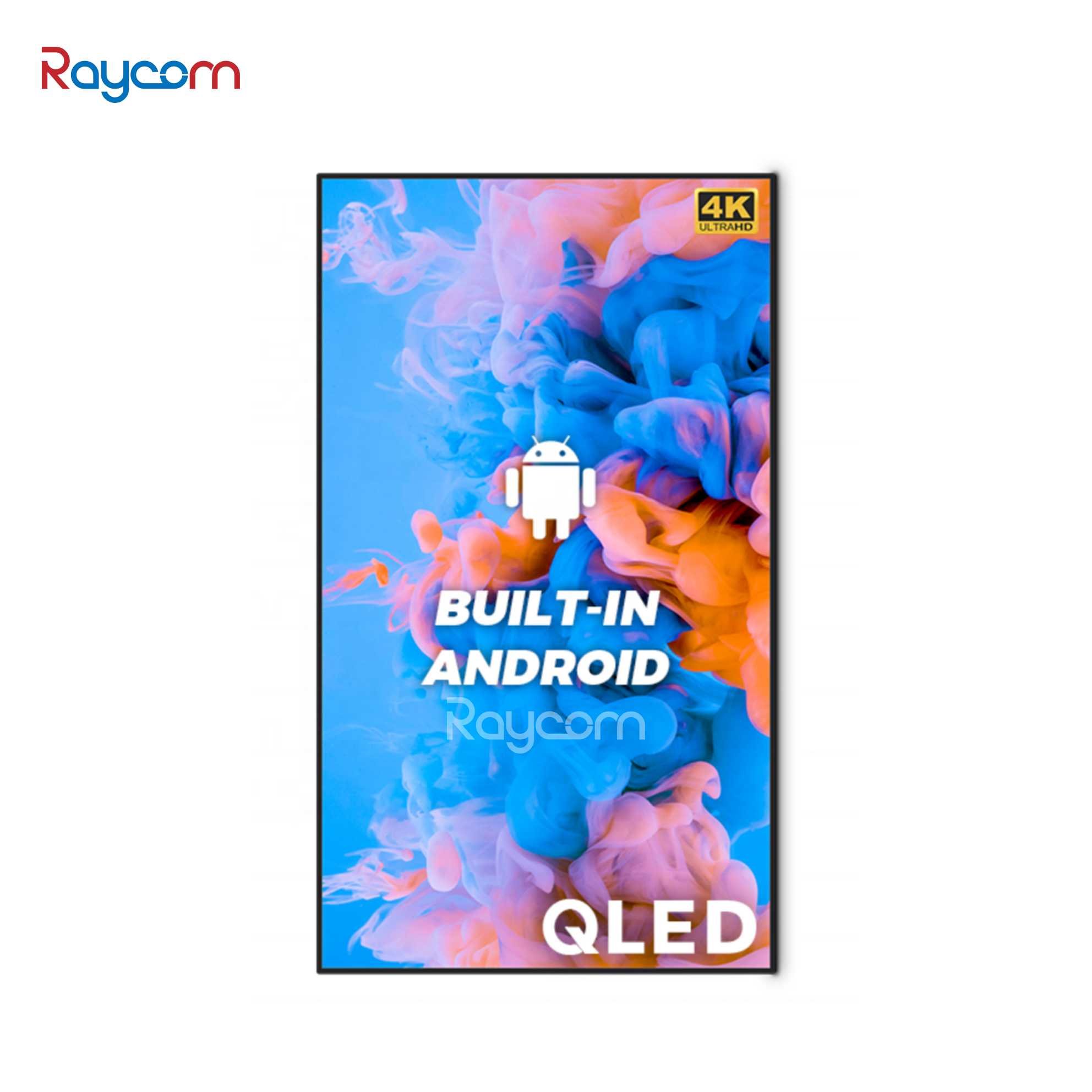 Raycom 32/43/55 Inch 4K LED Android Display Panel LCD Monitor Screens OEM/ODM Digital Advertising Board Indoor Use CMS