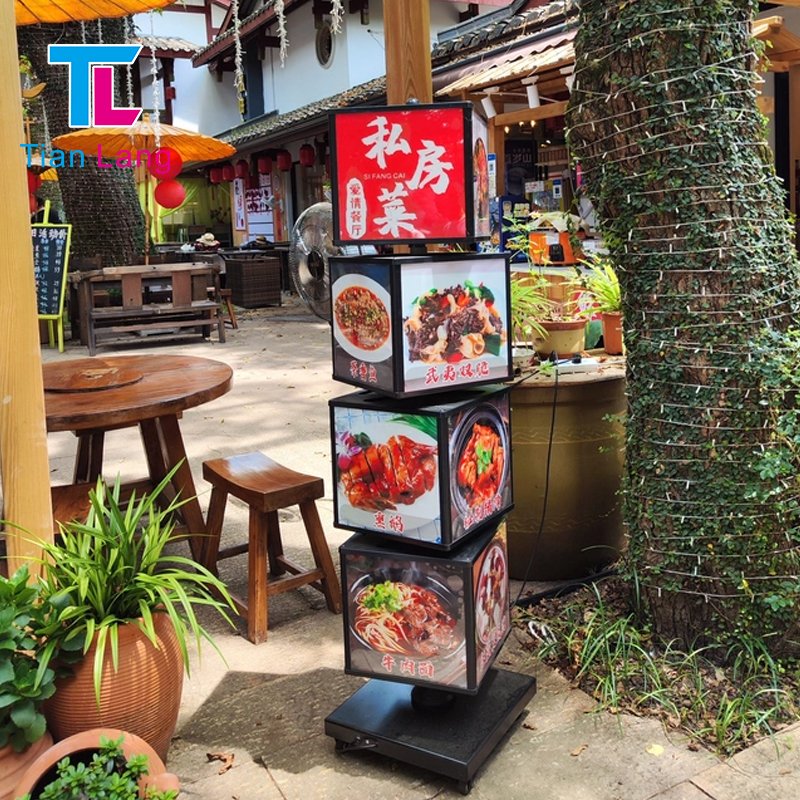 TianLang High Quality Custom Outdoor Square Box Light Floor Aluminum Frame Led Module 12v Acrylic Advertising Lightbox Sign