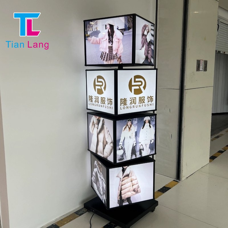 TianLang High Quality Custom Outdoor Square Box Light Floor Aluminum Frame Led Module 12v Acrylic Advertising Lightbox Sign