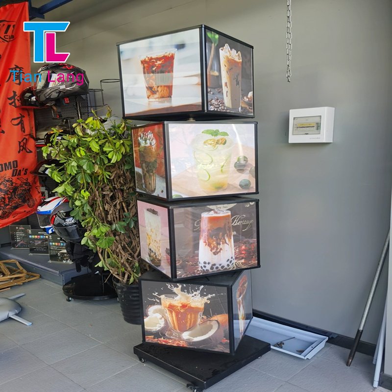 TianLang High Quality Custom Outdoor Square Box Light Floor Aluminum Frame Led Module 12v Acrylic Advertising Lightbox Sign