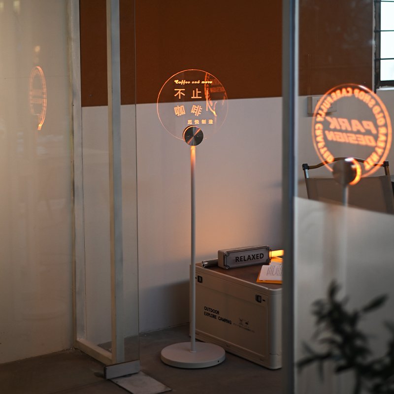 Store Creative Display Logo USB Charging Glow Floor Sign Content Customization