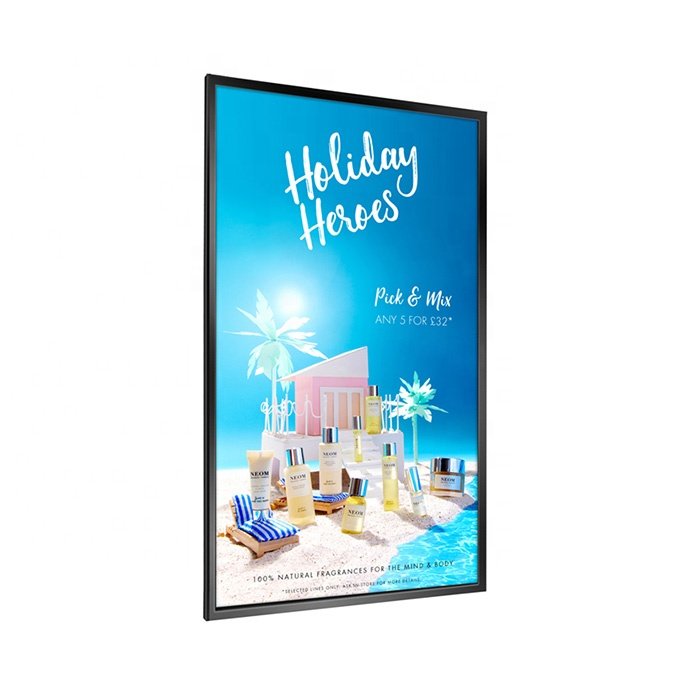 Top seller 32" 43" 49" 55" 3000nits super slim digital signage wall window facing display for store retail