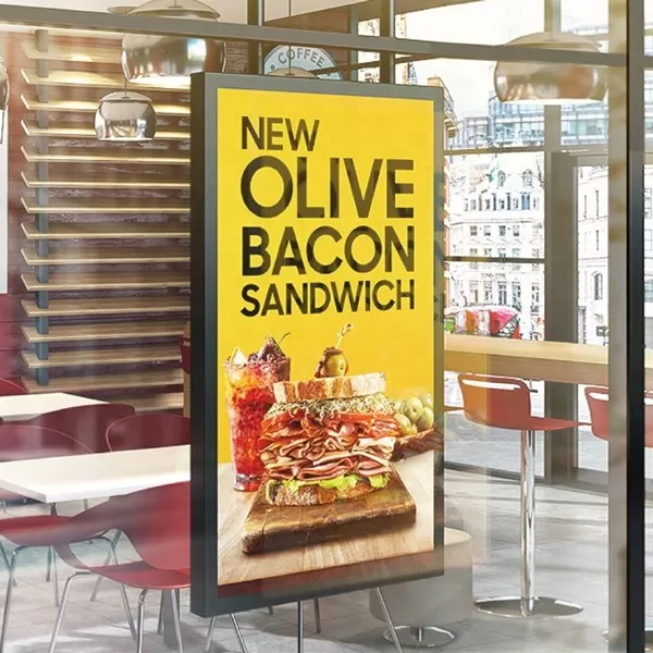 Top seller 32" 43" 49" 55" 3000nits super slim digital signage wall window facing display for store retail