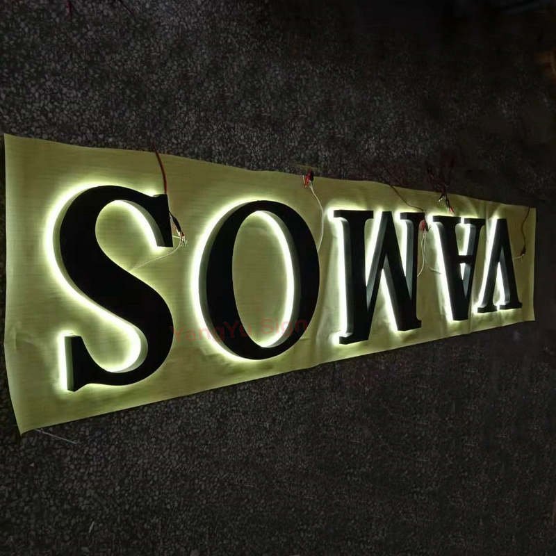 Waterproof illuminated letter Led stainless steel metal signage 3d shop name signs board resin front lit light box letters