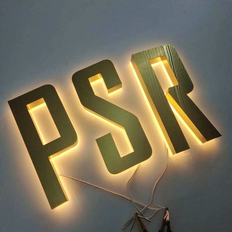 Waterproof illuminated letter Led stainless steel metal signage 3d shop name signs board resin front lit light box letters