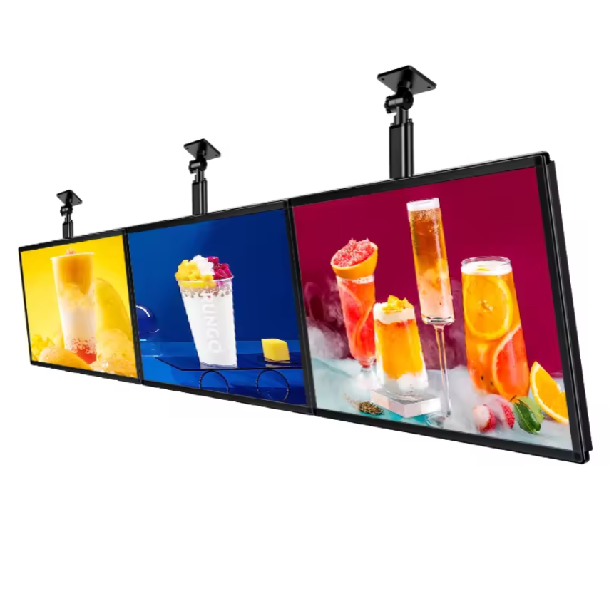 Lcd Advertising Display Screen Menu Hanging Wall Mounted Digital Menu Board For Restaurants