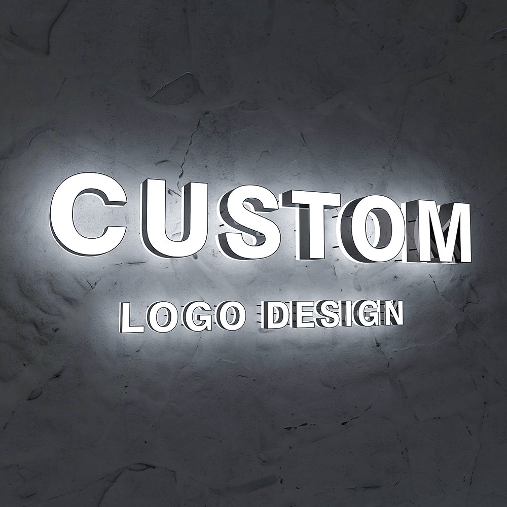 Acrylic backlit facelit metal custom LED letter signs stainless steel sign 3d signs logo led illuminated board business