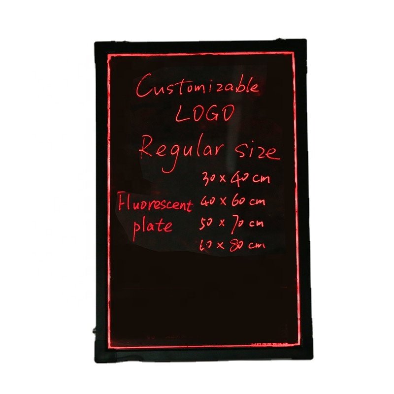Customizable size hanging erasable led advertising fluorescent writing board