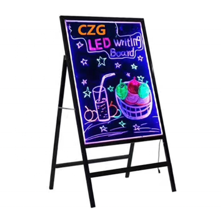 Customizable size hanging erasable led advertising fluorescent writing board