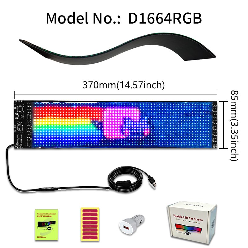 Programmable LED Car Sign Board Bendable LED Scrolling Message Strip APP Edit Flexible LED Display for Car Shop Store