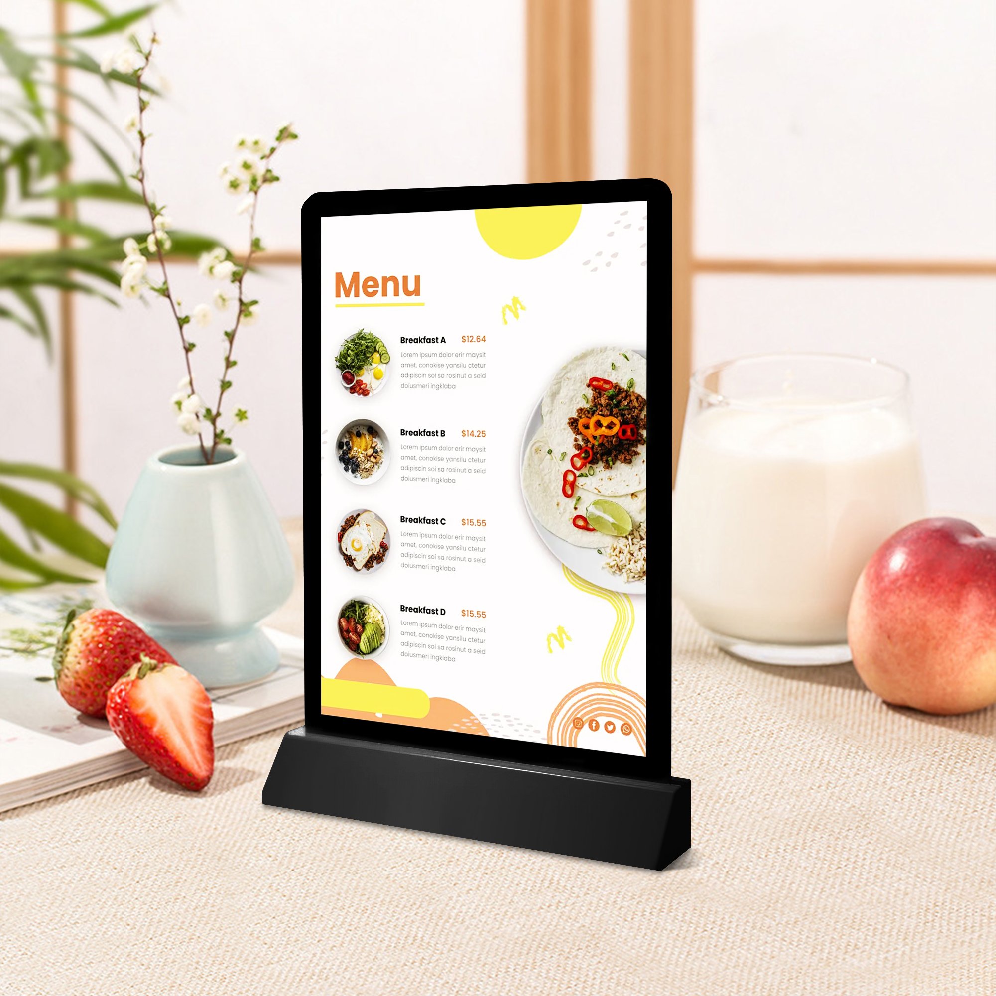 Ultra-Slim LED Illuminated Light Box Business Advertising Display Frame-Backlit Menu Board for Restaurants, Shops