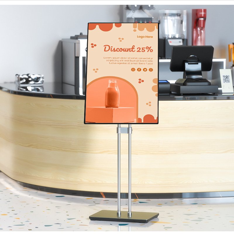 Temper Glass Led Slim Light Box For Restaurant Coffee Shop Custom Size Ultra Thin Aluminum Snap Frame Menu Display Board