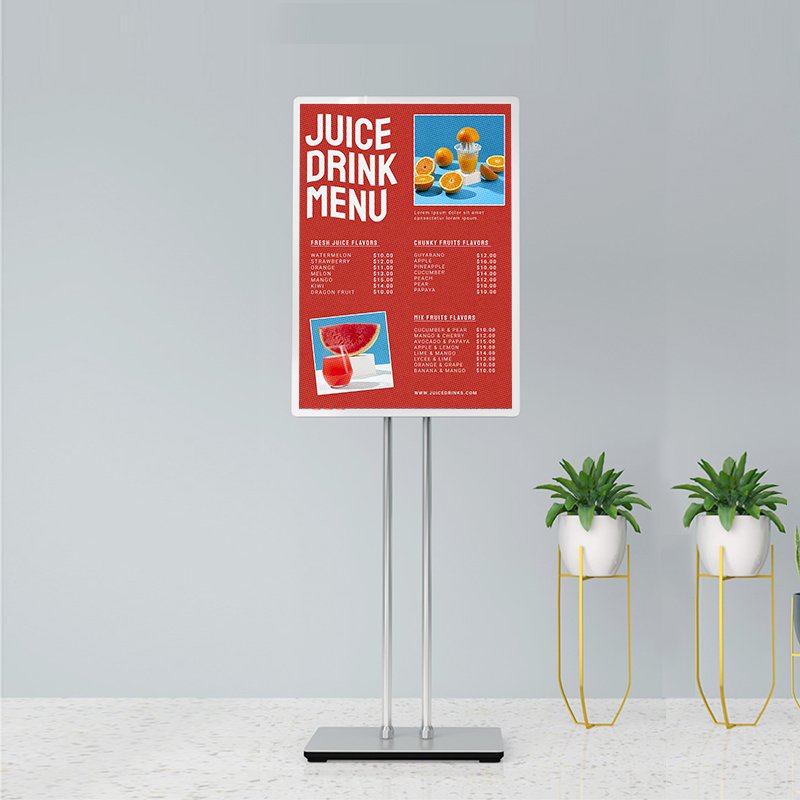 Temper Glass Led Slim Light Box For Restaurant Coffee Shop Custom Size Ultra Thin Aluminum Snap Frame Menu Display Board