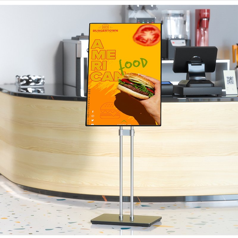 Temper Glass Led Slim Light Box For Restaurant Coffee Shop Custom Size Ultra Thin Aluminum Snap Frame Menu Display Board