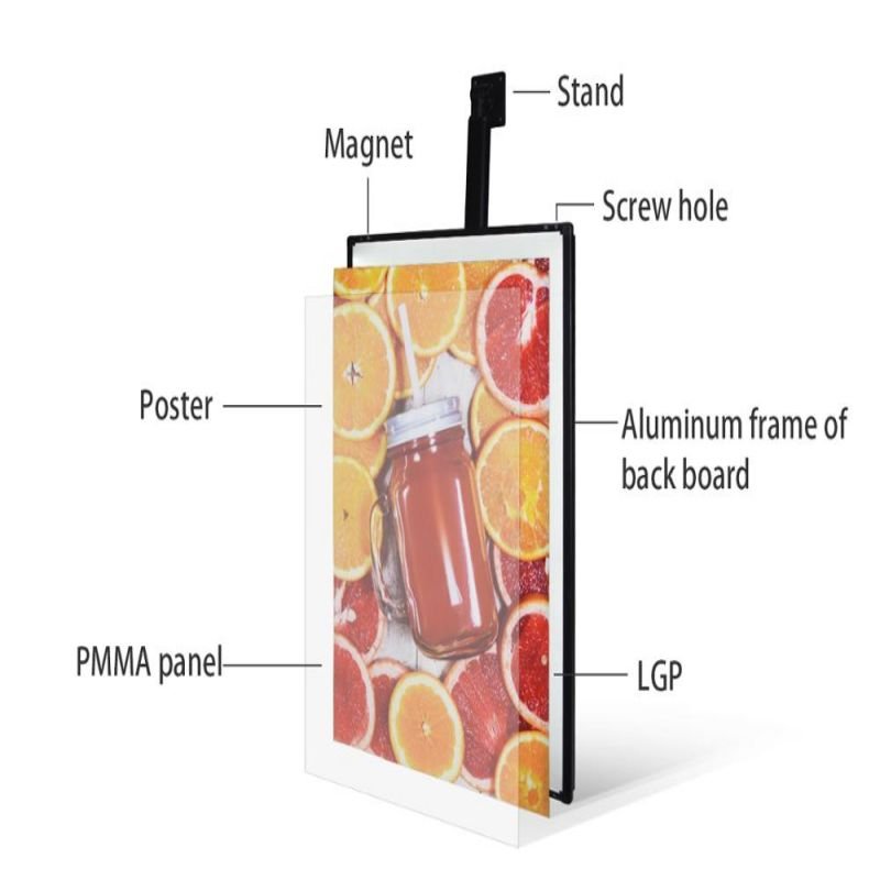 Custom hanging mount Restaurant menu acrylic panel commercial menu board display Restaurant Advertising light box