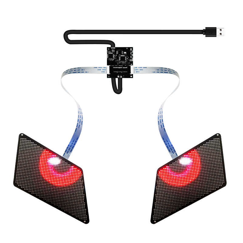 12V App programmable DIY electric movable eyes led display screen blinking eye led lights auto 3d winking eye led panel for car