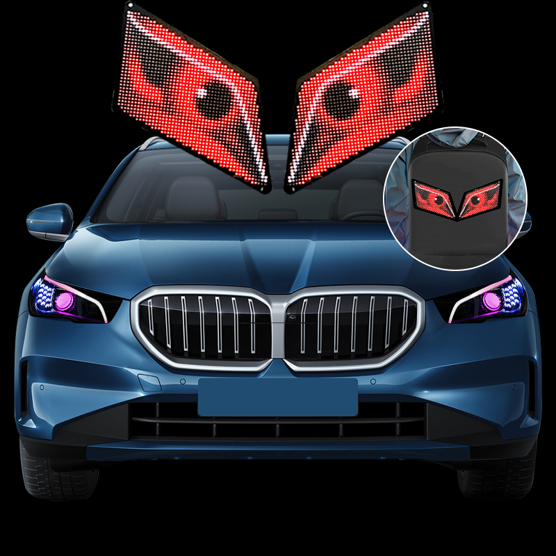 12V App programmable DIY electric movable eyes led display screen blinking eye led lights auto 3d winking eye led panel for car