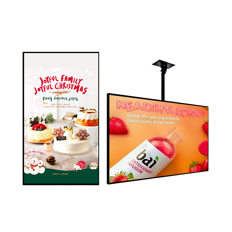 Wall mounted super thin TFT Screen 55 65inch LCD Advertising Display Digital Signage Menu Board for restaurant
