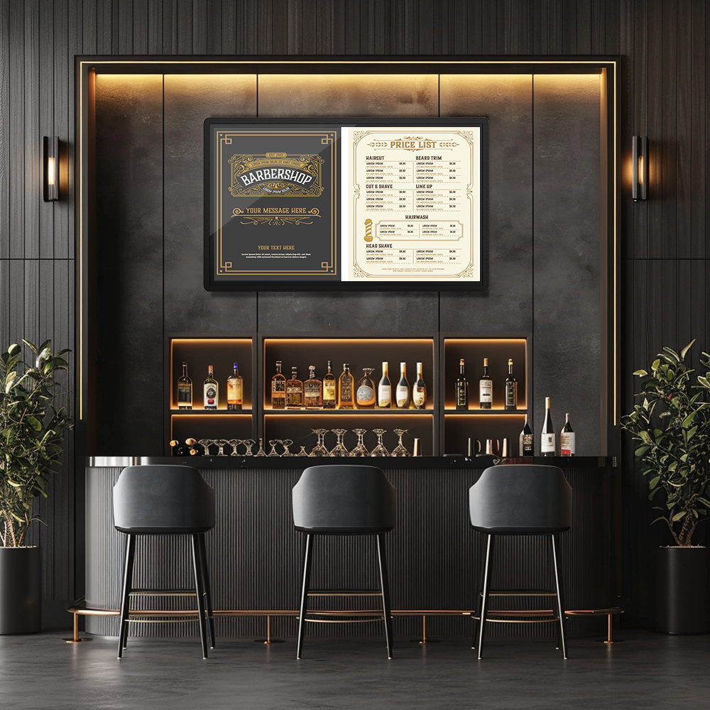 MWE Best Design Ultra Narrow Border Burger Shop Restaurant Fast Food Digital Sign Menu Board Price Window advertising display