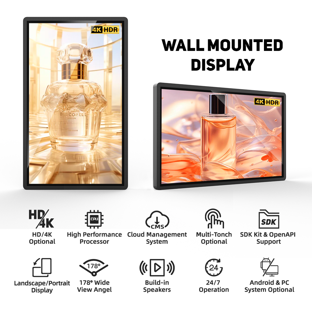 MWE Best Design Ultra Narrow Border Burger Shop Restaurant Fast Food Digital Sign Menu Board Price Window advertising display