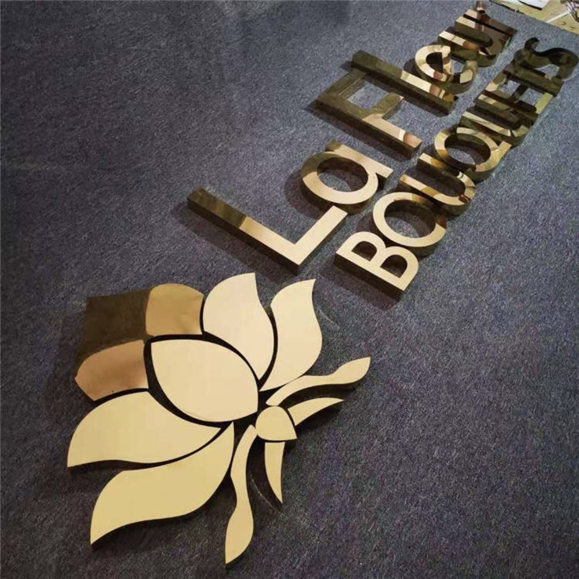 store name sign stainless steel letter signage indoor metal advertising sign wall decorations for business