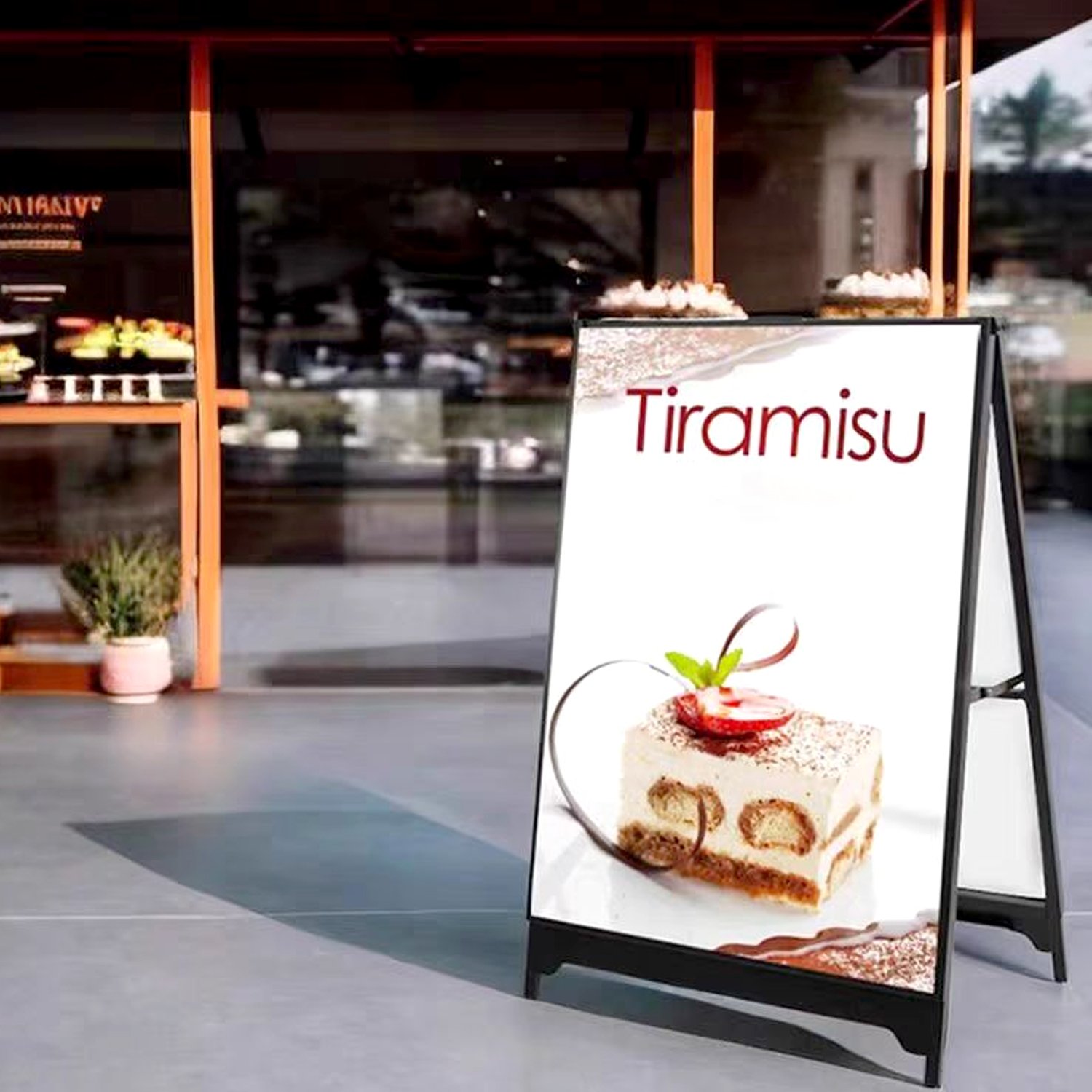 Outdoor windproof double-sided standing sign folding floor-standing poster advertising display board