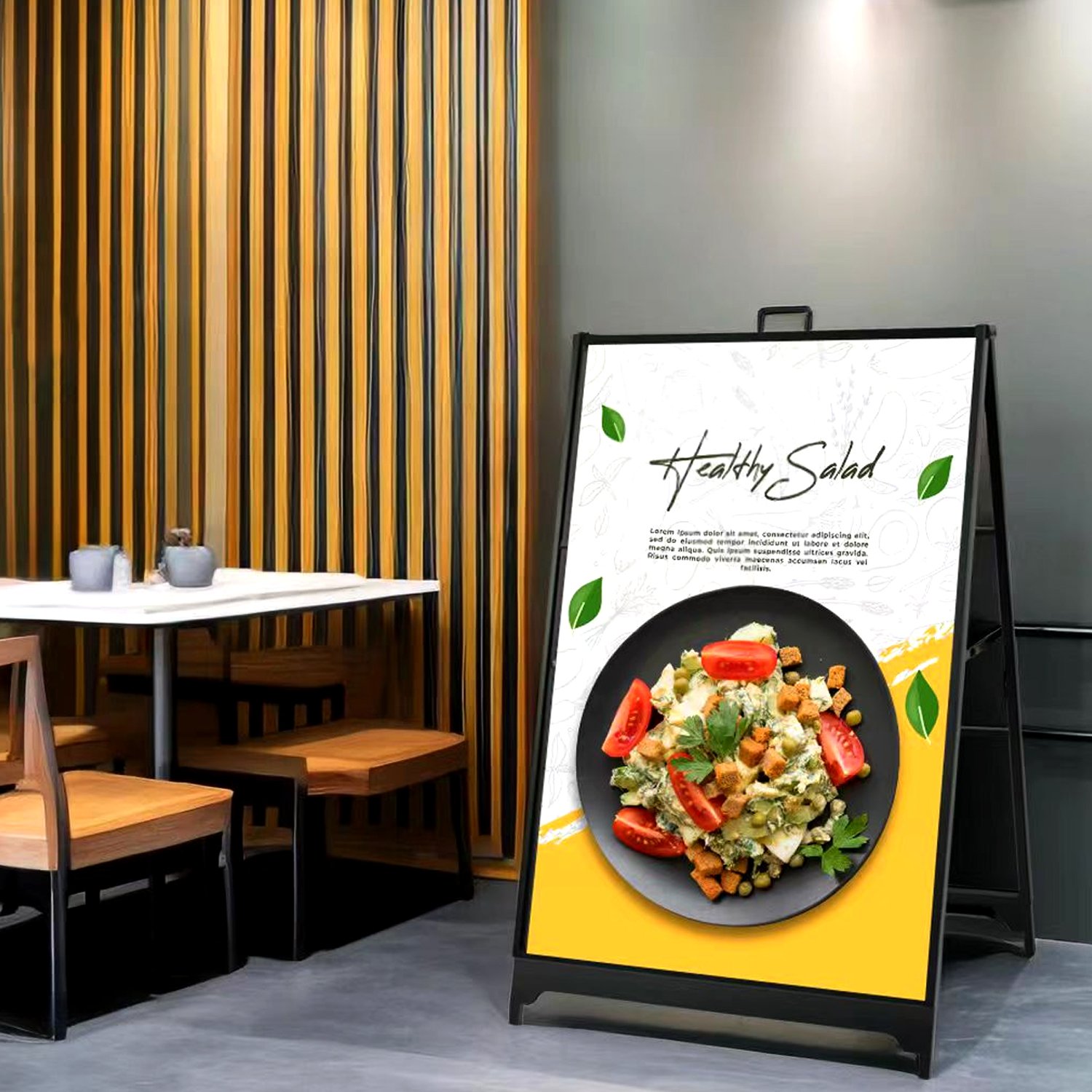 Outdoor windproof double-sided standing sign folding floor-standing poster advertising display board