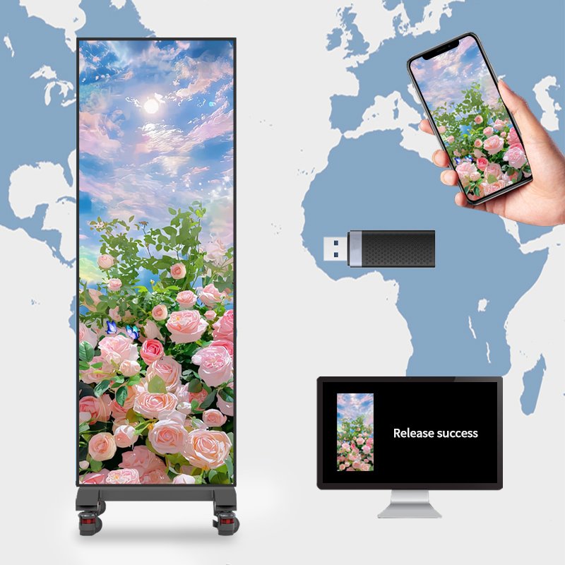 ZCLH LED Wall Mounted Vertical Advertising Machine Smart Advertising Player LED Screen Poster Display