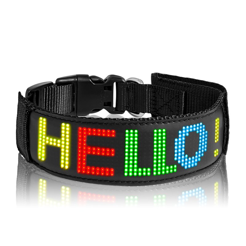 LED Light Up Dog Collar Pet Accessories Wireless APP Customized Luminous LED rechargeable collars harnesses and leashes with LED