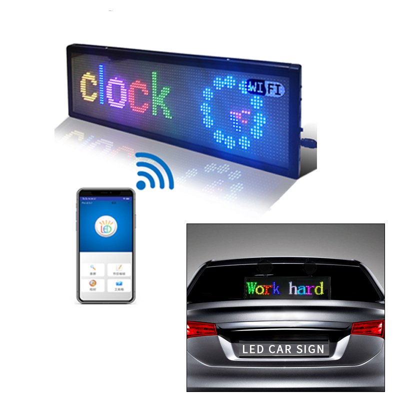 RGB LED Running Message Board WiFi APP Digital Billboard Display Car Rear Window Screen Bus LED Display For Shop Advertising