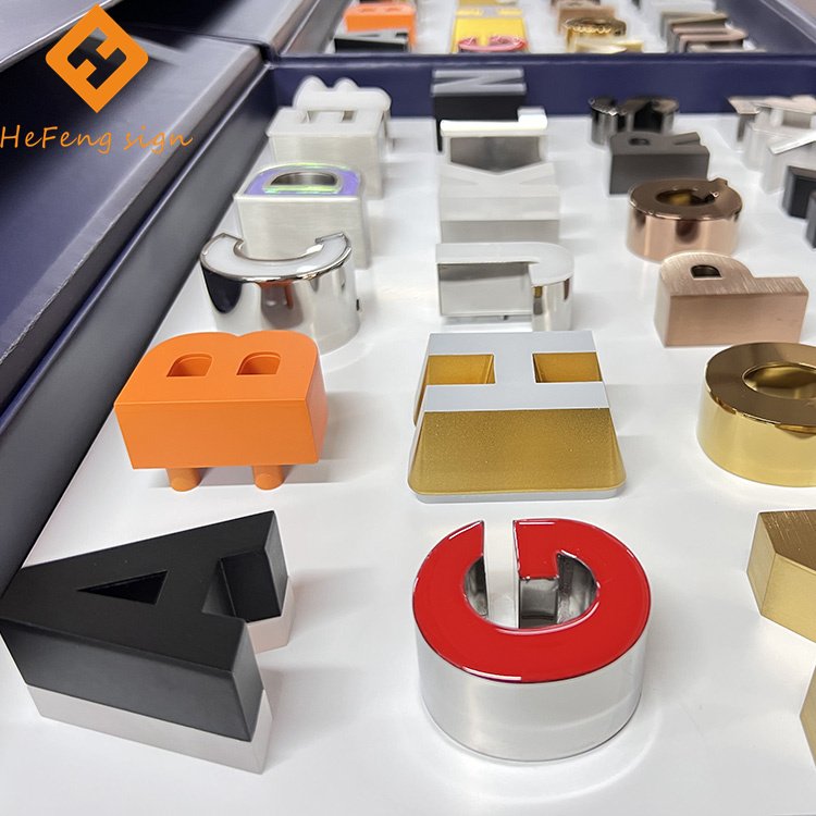 Factory In Stock Portable 3d Stainless Steel Business Signage Channel Letters Sample Board Box