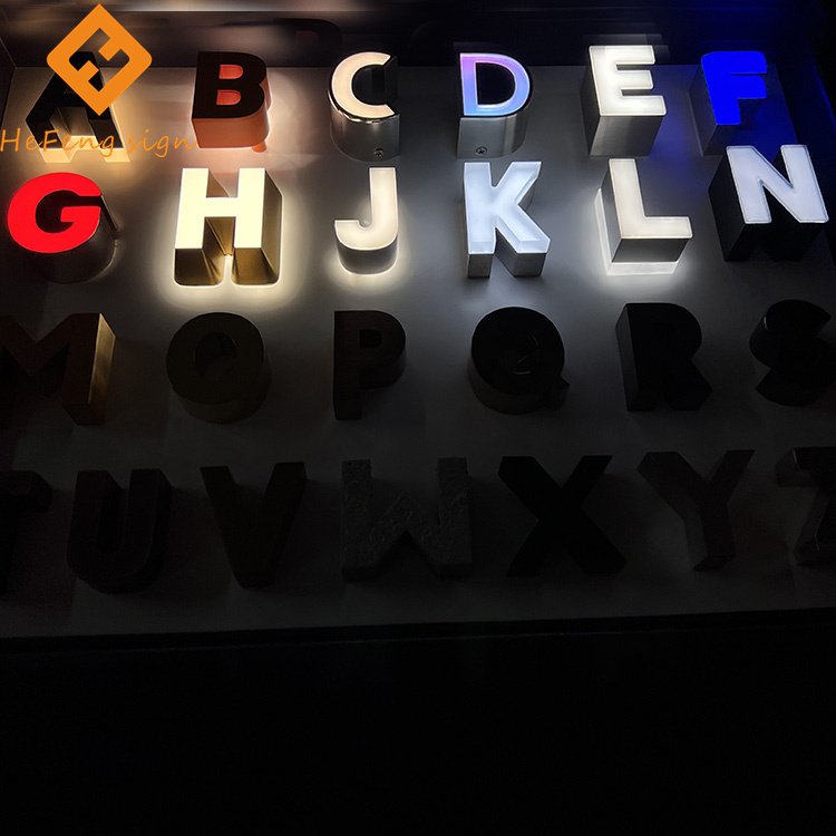Factory In Stock Portable 3d Stainless Steel Business Signage Channel Letters Sample Board Box