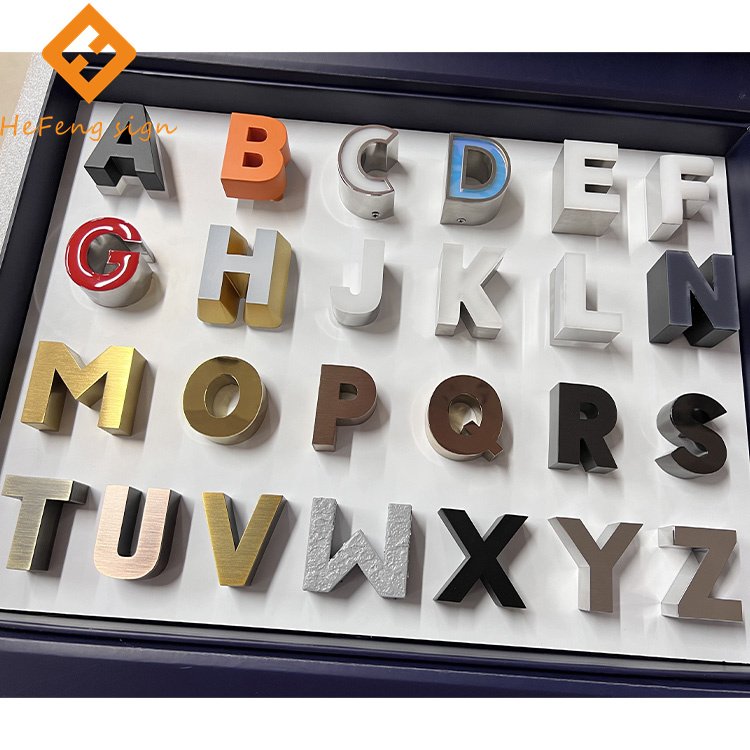 Factory In Stock Portable 3d Stainless Steel Business Signage Channel Letters Sample Board Box
