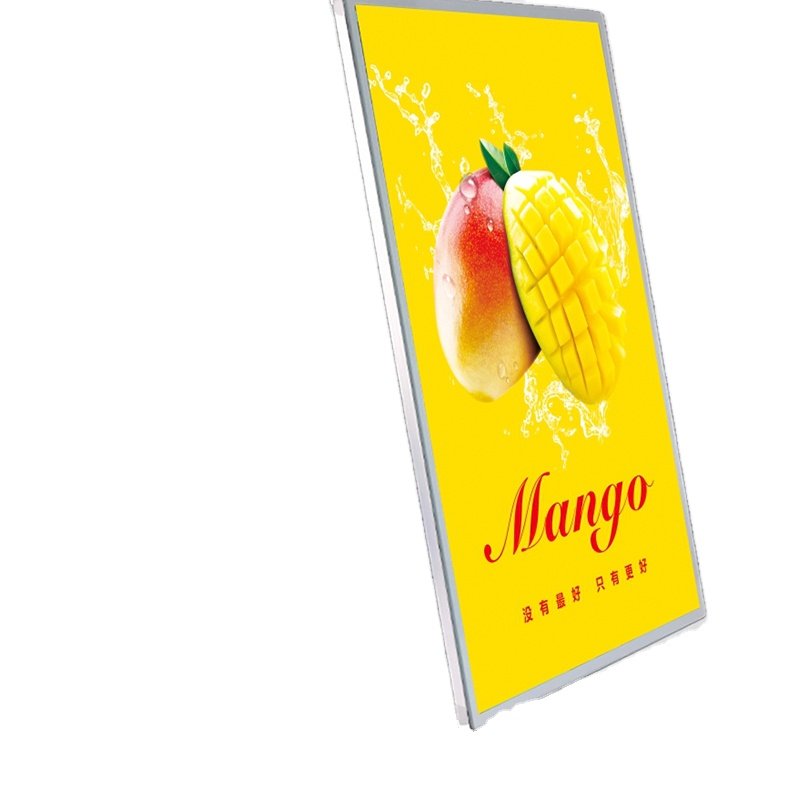 Ultra Slim LED Acrylic Panel Indoor/Outdoor Advertising Light Box Aluminum Profile Frame Rectangle Shape Restaurant Application