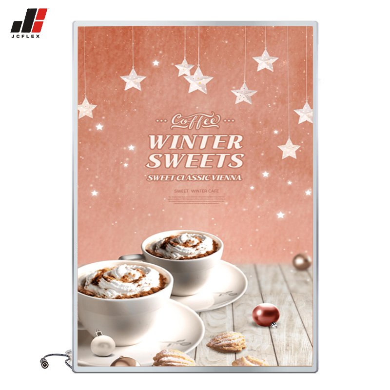 Ultra Slim LED Acrylic Panel Indoor/Outdoor Advertising Light Box Aluminum Profile Frame Rectangle Shape Restaurant Application