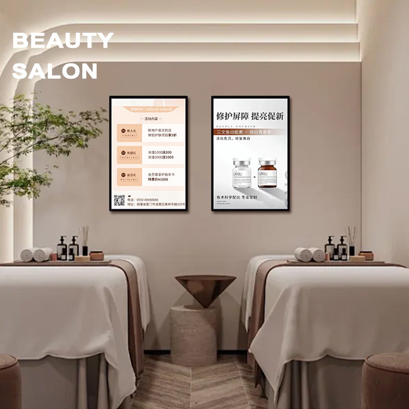 Economical Advertising LED Poster Frame Tempered Aluminum Windows Display Screen for Hotel & Restaurant Light Boxes