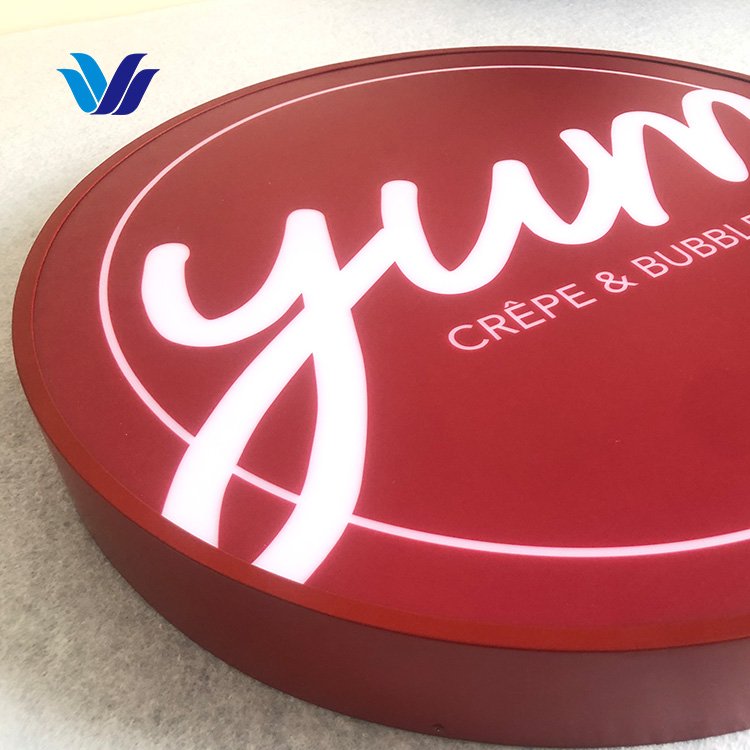 Hongsen Illuminated Circle Led Sign Shop Board Advertising Signage Light Box White 55 80 Aluminum Profiles Led Lighting SH Sign