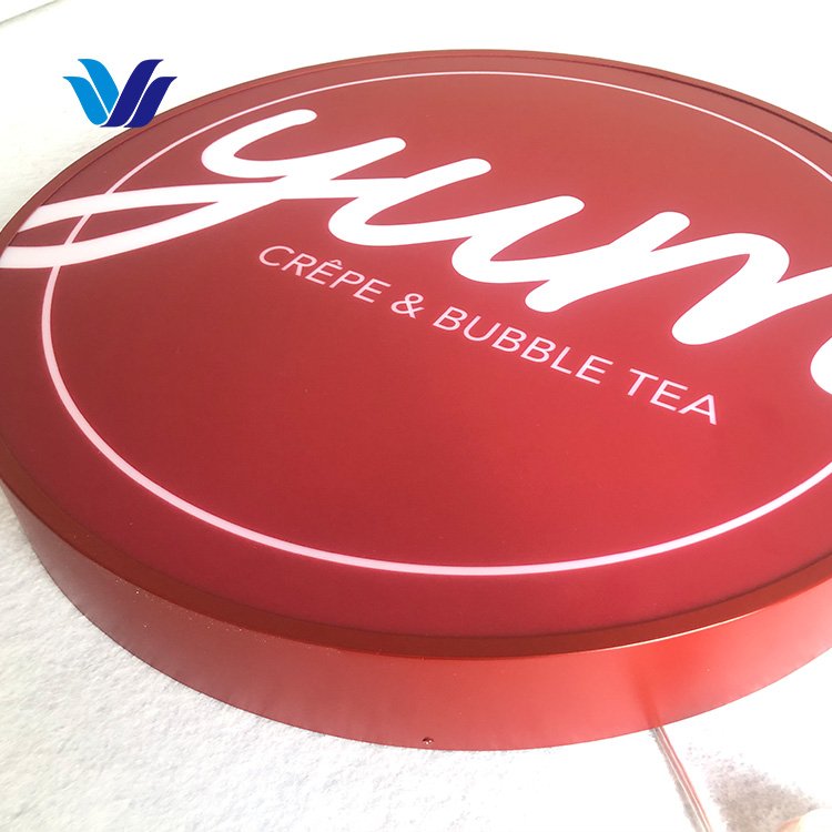Hongsen Illuminated Circle Led Sign Shop Board Advertising Signage Light Box White 55 80 Aluminum Profiles Led Lighting SH Sign