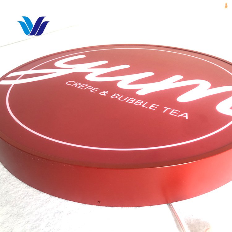 Hongsen Illuminated Circle Led Sign Shop Board Advertising Signage Light Box White 55 80 Aluminum Profiles Led Lighting SH Sign