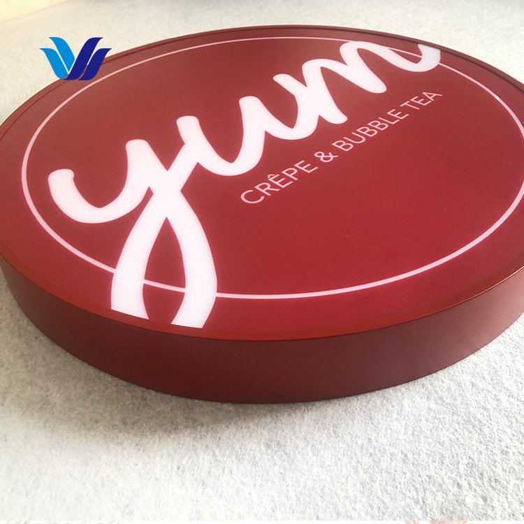 Hongsen Illuminated Circle Led Sign Shop Board Advertising Signage Light Box White 55 80 Aluminum Profiles Led Lighting SH Sign