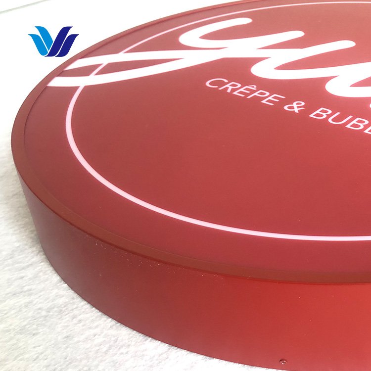 Hongsen Illuminated Circle Led Sign Shop Board Advertising Signage Light Box White 55 80 Aluminum Profiles Led Lighting SH Sign