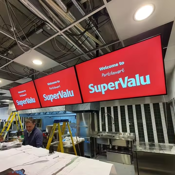 65 Inch Digital Menu Board Advertising Display With High Resolution,High Brightness For Restaurant