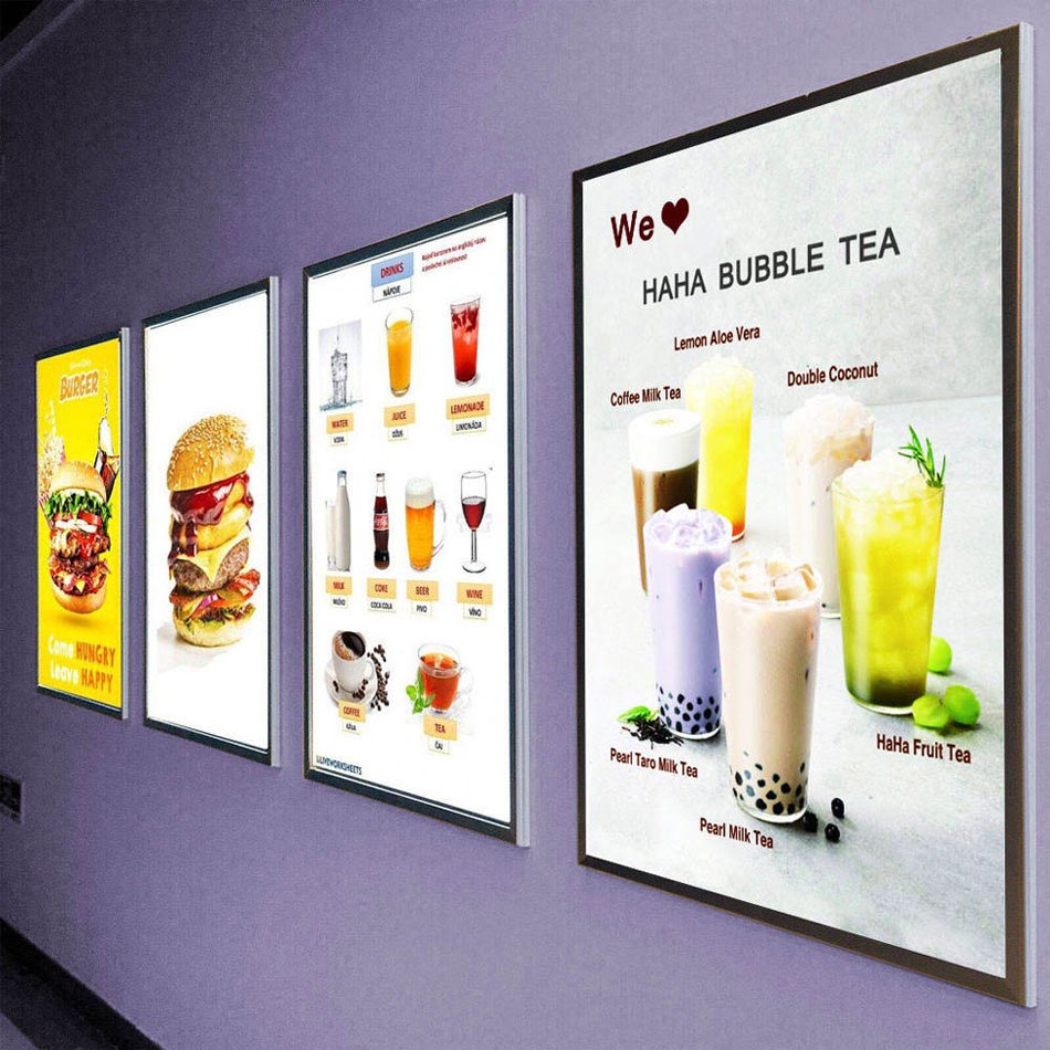 Manufacturer Ultra-thin LED Light Box led slim light box Aluminum Frame Indoor Advertising Light Box for Store A1/A2