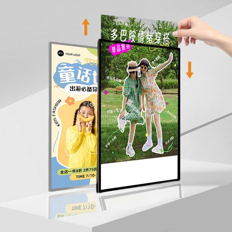 Manufacturer Ultra-thin LED Light Box led slim light box Aluminum Frame Indoor Advertising Light Box for Store A1/A2