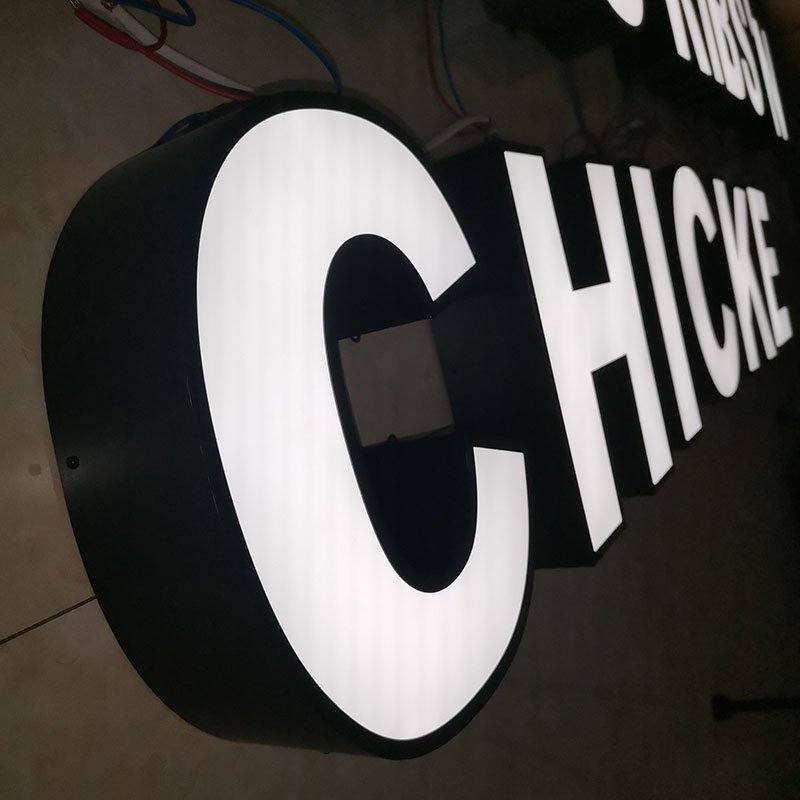 Custom Shop Signage Logo Restaurant Acrylic 3D Led Sign Board French Fries Luminous Advertising Store Led Outdoor Sign