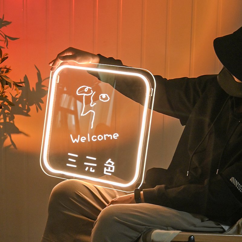 Acrylic Neon Light Luminous Sign Commercial Street Luminous Sign LED Glass Door Advertising Board