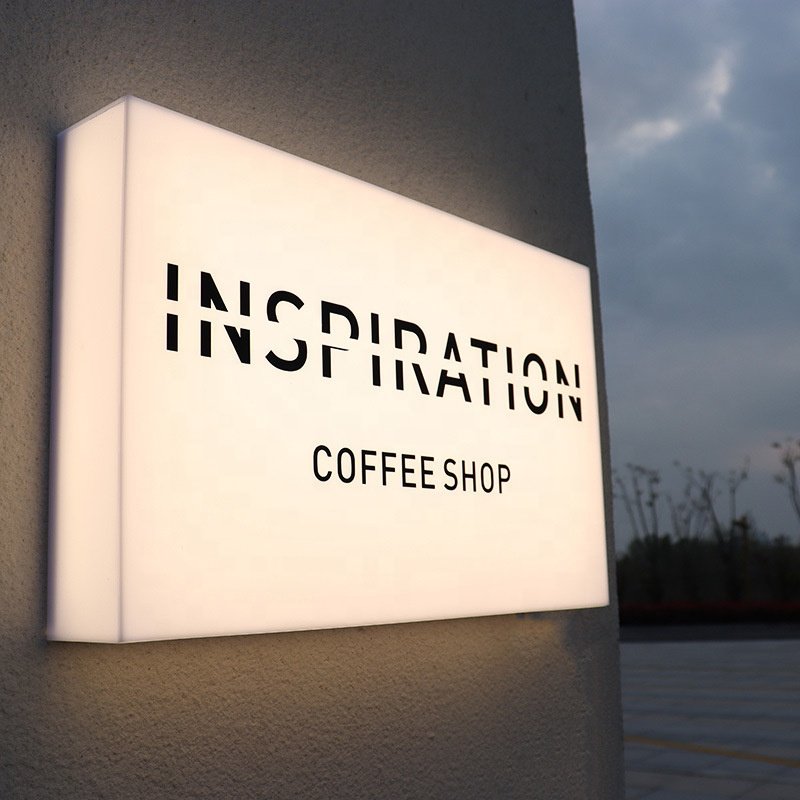 High quality outdoor rectangular shape business acrylic light box sign
