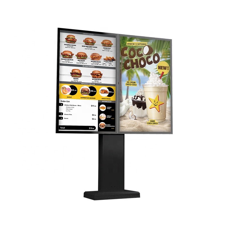 Outdoor waterproof Drive Thru Digital Menu Board display for restaurant advertising