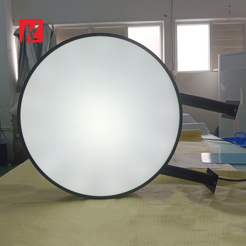 Kexian Custom Wall Hanging Sign Double Sided Acrylic Round Outdoor Advertising Light Box for Store Shop