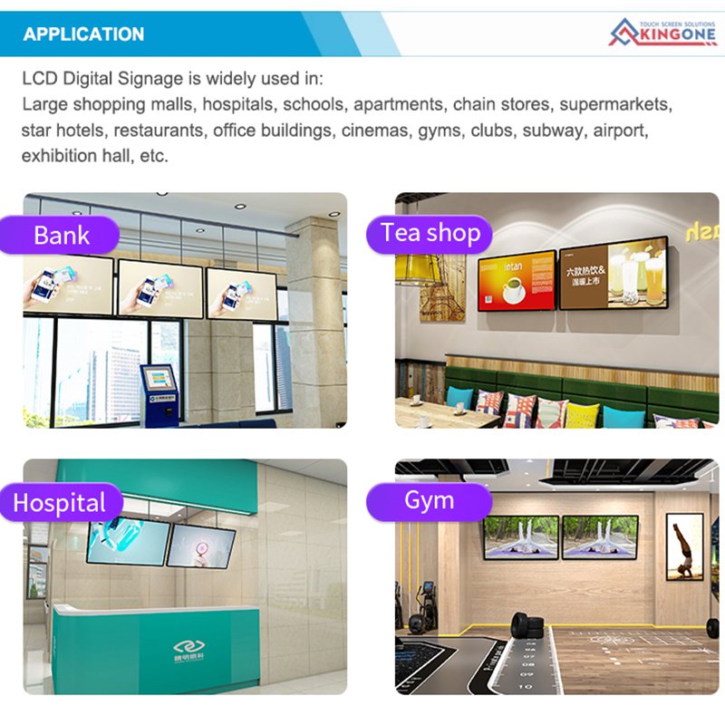 Full HD 21.5 32 43 Inch Indoor LCD Advertising Display 4K Digital Signage Video Player Wall Mount Exhibition Hall Shopping Mall
